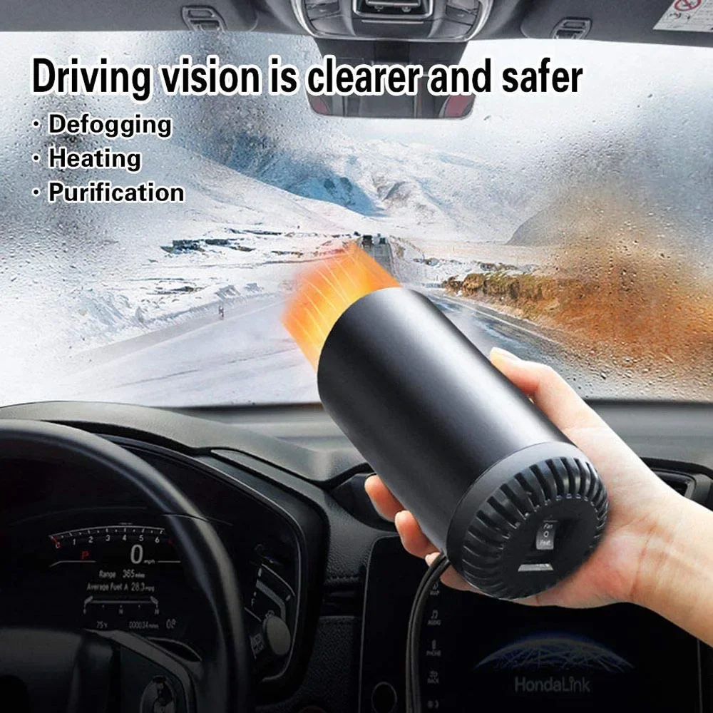 Portable Car Heater 12V 150W Fast Heating Car Windscreen Heater Plug in Cigarette Lighter Heating Cooling Mini Auto Car Heater