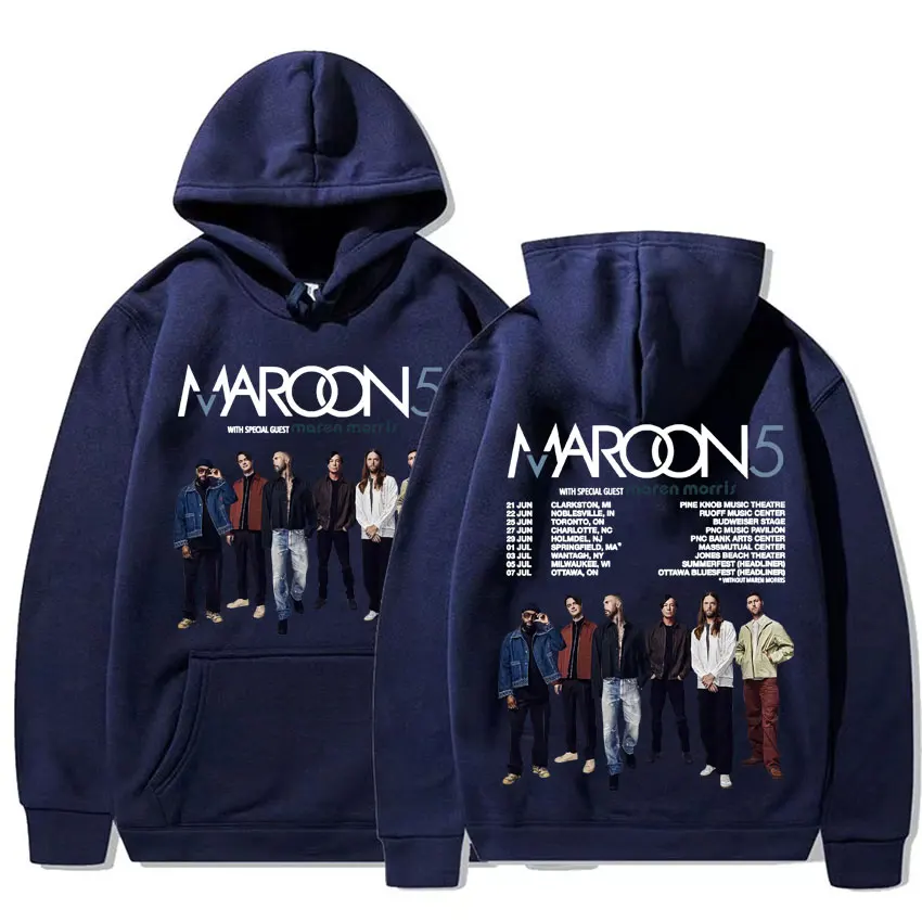 Maroon 5 Band 2024 Tour Hoodie Men Fashion Hip Hop Punk Style Sweatshirt Pullovers Male Harajuku Gothic Retro Oversized Hoodies