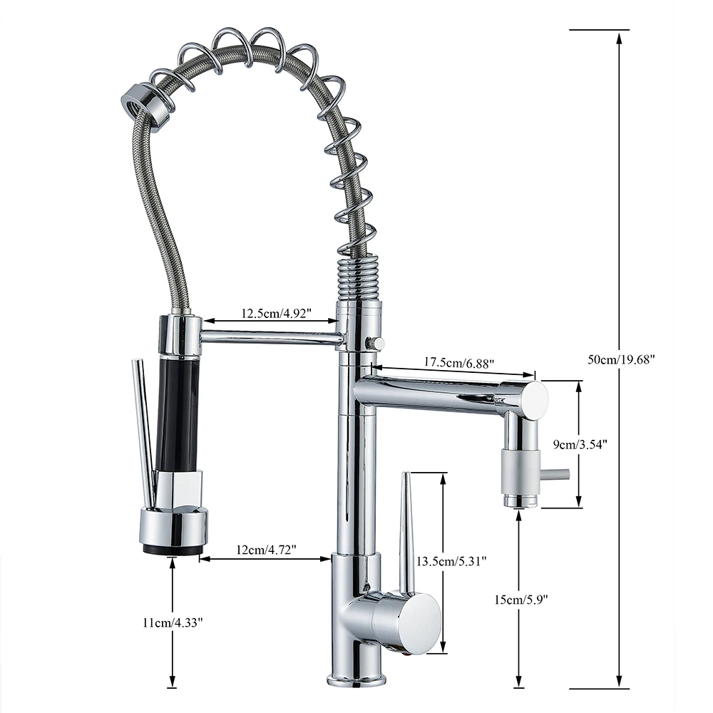 Spring Kitchen Sink Faucet Pull Down Spray Single Lever Hot Cold Mixer Water For Kitchen Sink Dual Spout Faucet