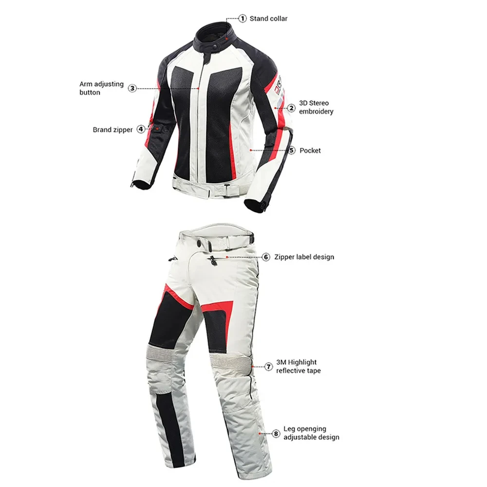 DUHAN Motorcycle Jacket Man Winter Warm Outdoor Riding Jacket Off-Road Motorcycle Fall Protection Riding Jacket Casual Pant