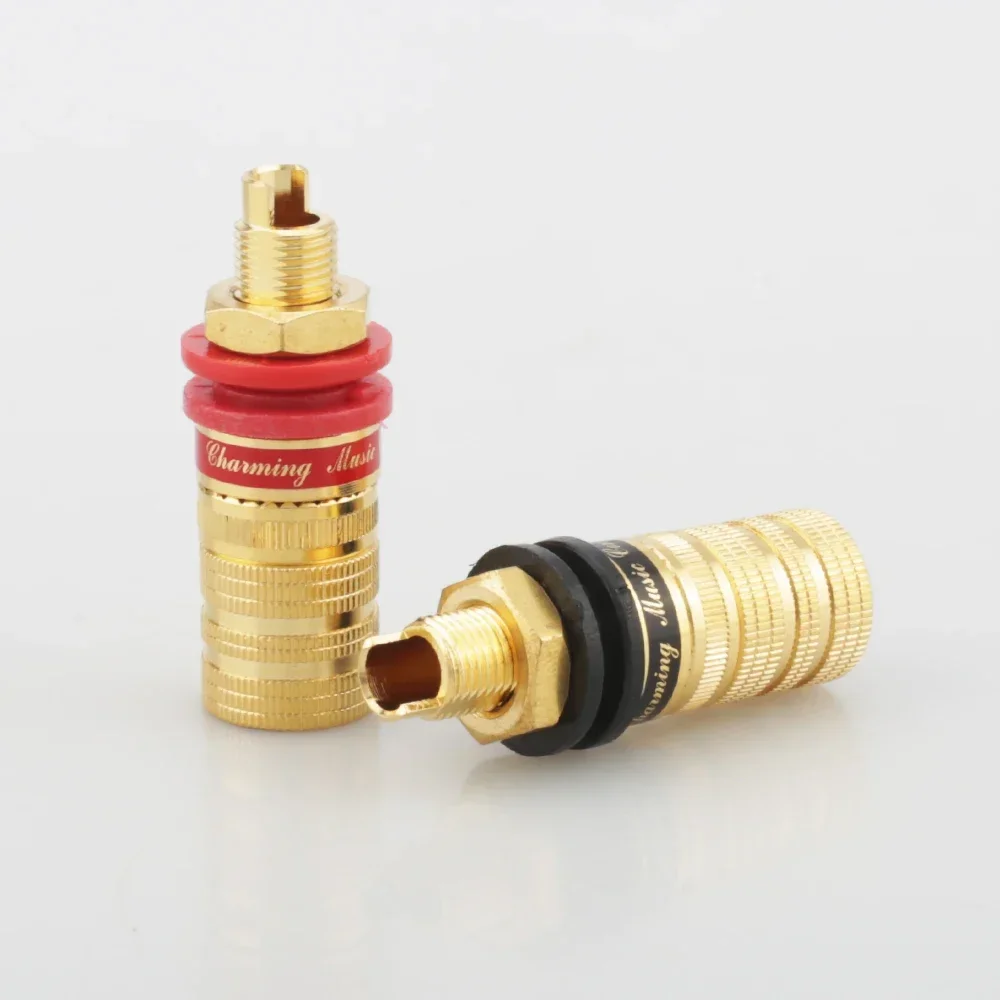 High-End CMC-838-S 24K Gold Plated Binding Posts Speaker Amplifier Terminal Banana Plug Socket Output Connector HiFi Audio DIY