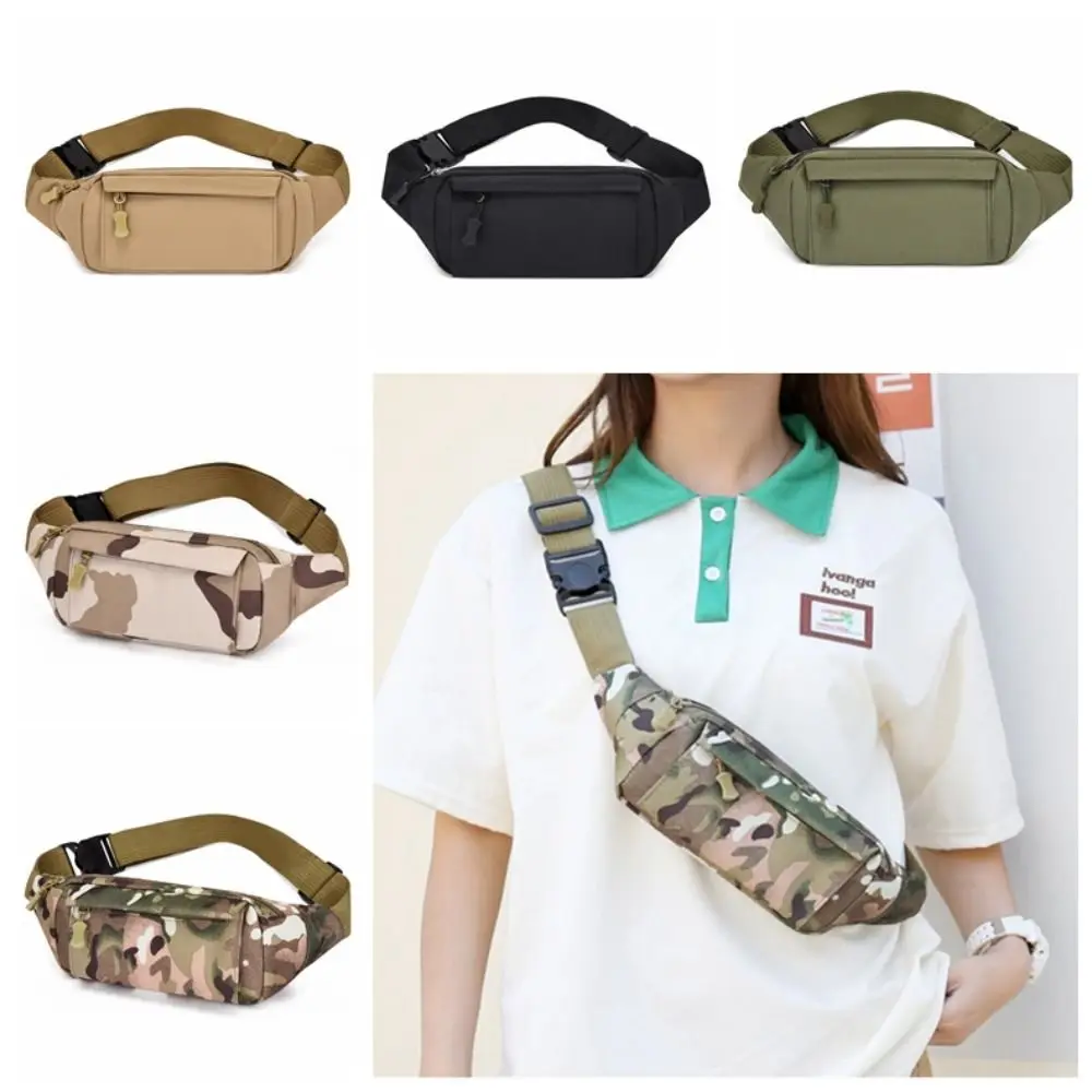 Bolsa de cintura impermeável Fanny Pack, Pano Oxford resistente ao desgaste, Armazenamento em camadas, Cinto de ombro, Caminhada, Moda