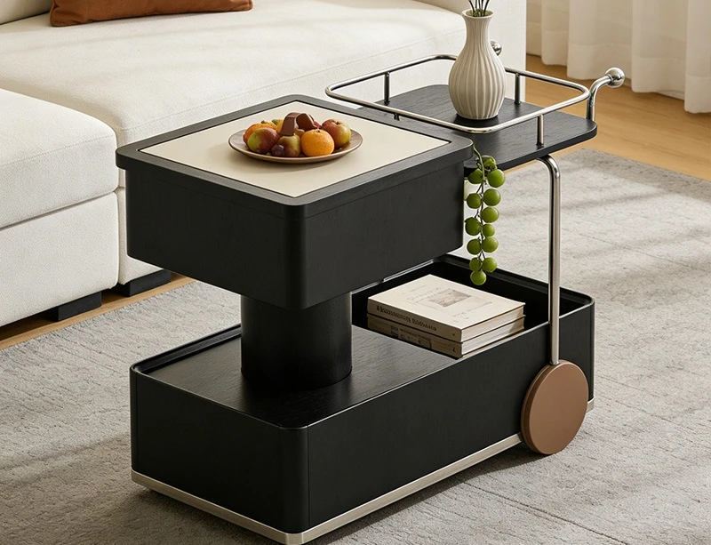 Medieval style side table removable side cabinet retro style small coffee table