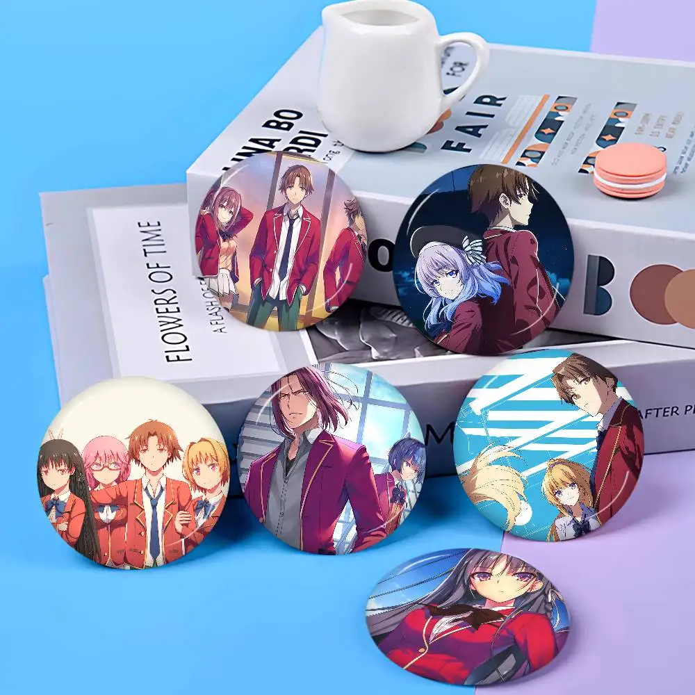 Anime Classroom Of The Elite Anime Button Pin Handmade Brooch For Clothes Cartoon Badge Backpack Decoration Jewelry Accessories