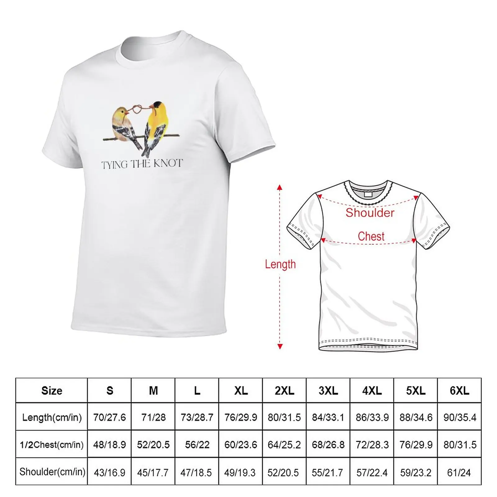 New Tying The Knot, Goldfinch Couple T-Shirt man clothes boys animal print shirt mens t shirt