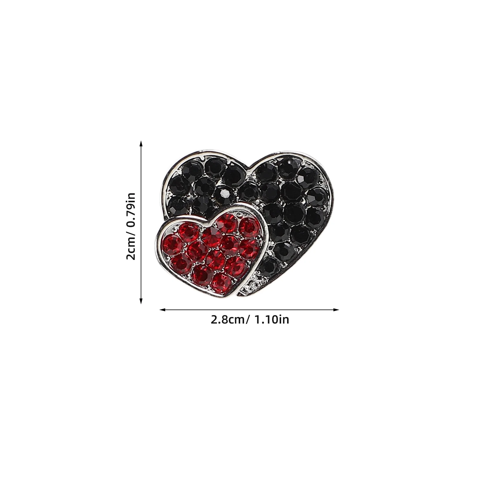 2 pezzi gemelli con strass a forma di cuore per donna uomo camicia borchie bottoni manica gioielli di moda accessorio abito smoking matrimonio