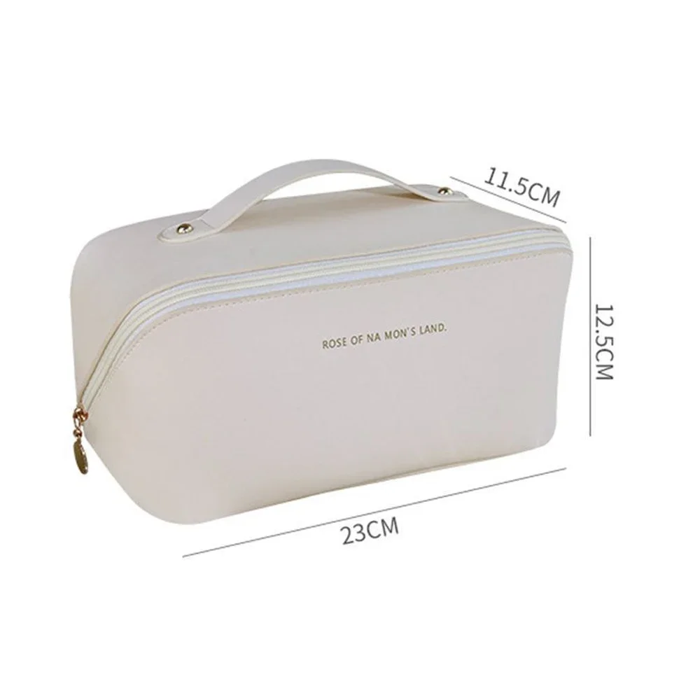Bolsa de viaje grande para mujer, organizador de maquillaje de cuero, Kit de aseo femenino, estuche de almacenamiento, caja de lujo para mujer