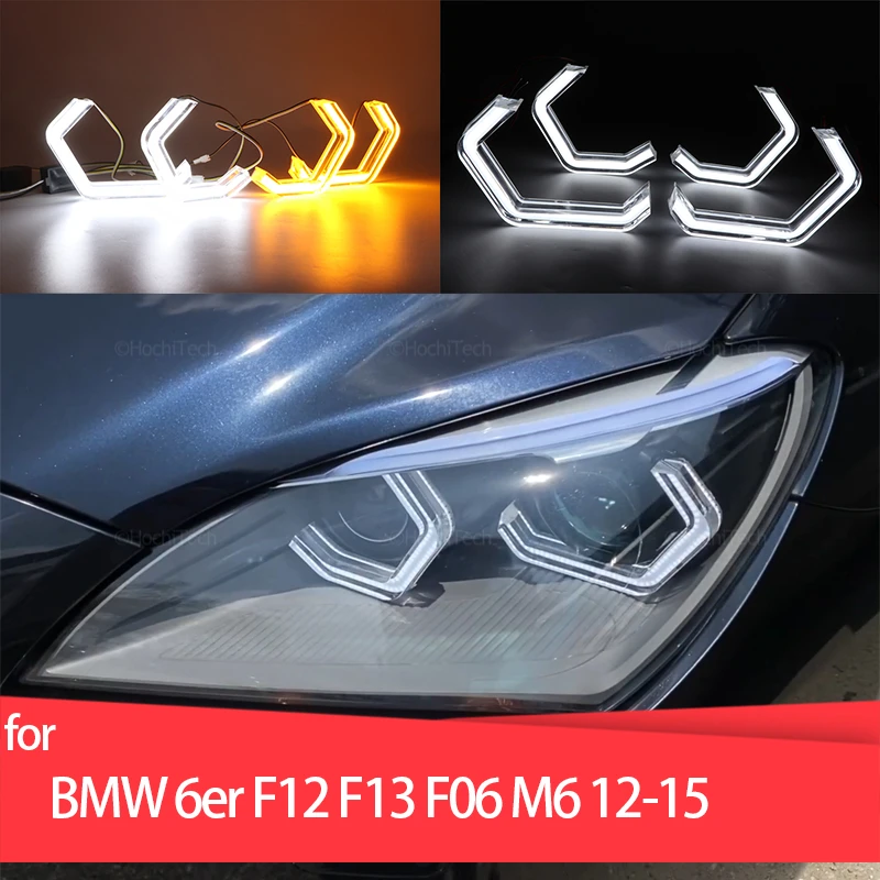 

Turn Signal Switchback M4 style White Yellow Halo Ring Angel Eyes LED Light Rings for BMW 6 Series F12 F13 F06 M6 2012-2015