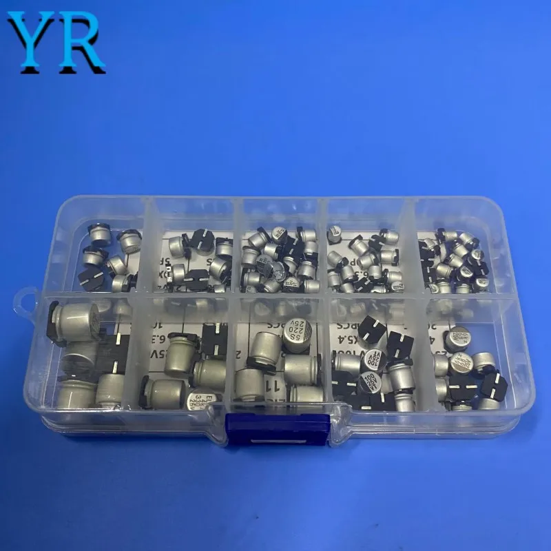 Imagem -03 - Kit Variedade Capacitor Eletrolítico 25v Smd 10 Valor 115 Pcs 4.7uf 10uf 22uf 33uf 47uf 68uf 100uf 220uf 330uf 470uf