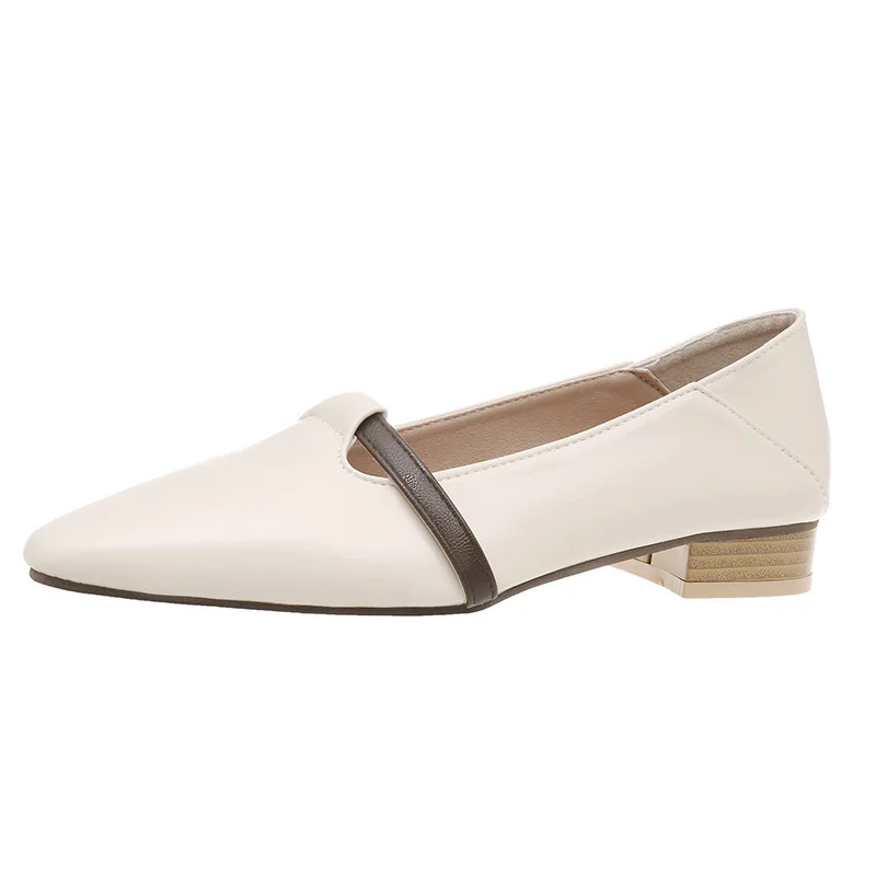 أحذية نسائية 2025 أحذية فردية جديدة بكعب منخفض، أحذية نسائية ذات فم ضحل بمقدمة مدببة، أحذية نسائية مسطحة #6