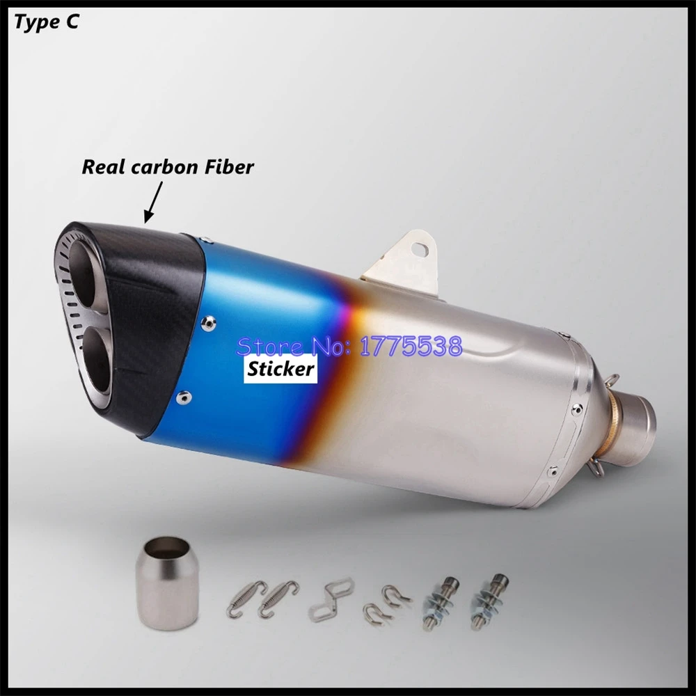 51mm Universal Motorcycle Exhaust for DUKE 390 CRF1000L CRF1100L MT07 MT09 TMAX 530 560 NVX155 PCX125 Z900RS Z1000 FZ1 R1 GSR750 image 5