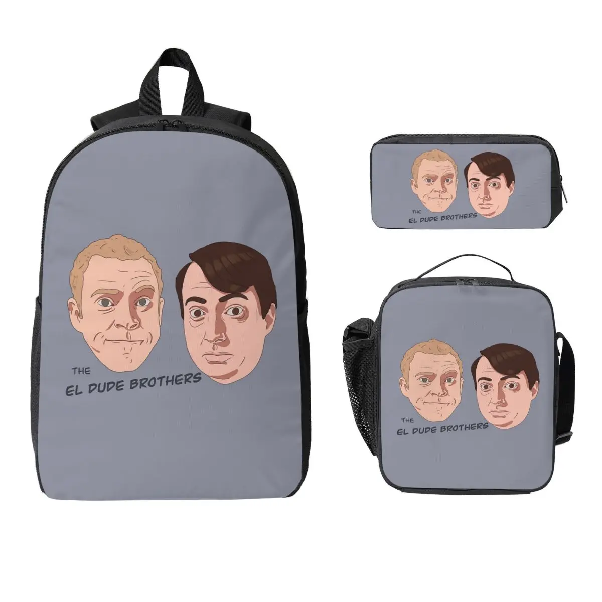 

Peep Show Mark And Jez The El Dude Brothers Backpack BookBag School Bag Laptop Shoulder Bags 3ps Insulated Lunch Bag Pencil Case