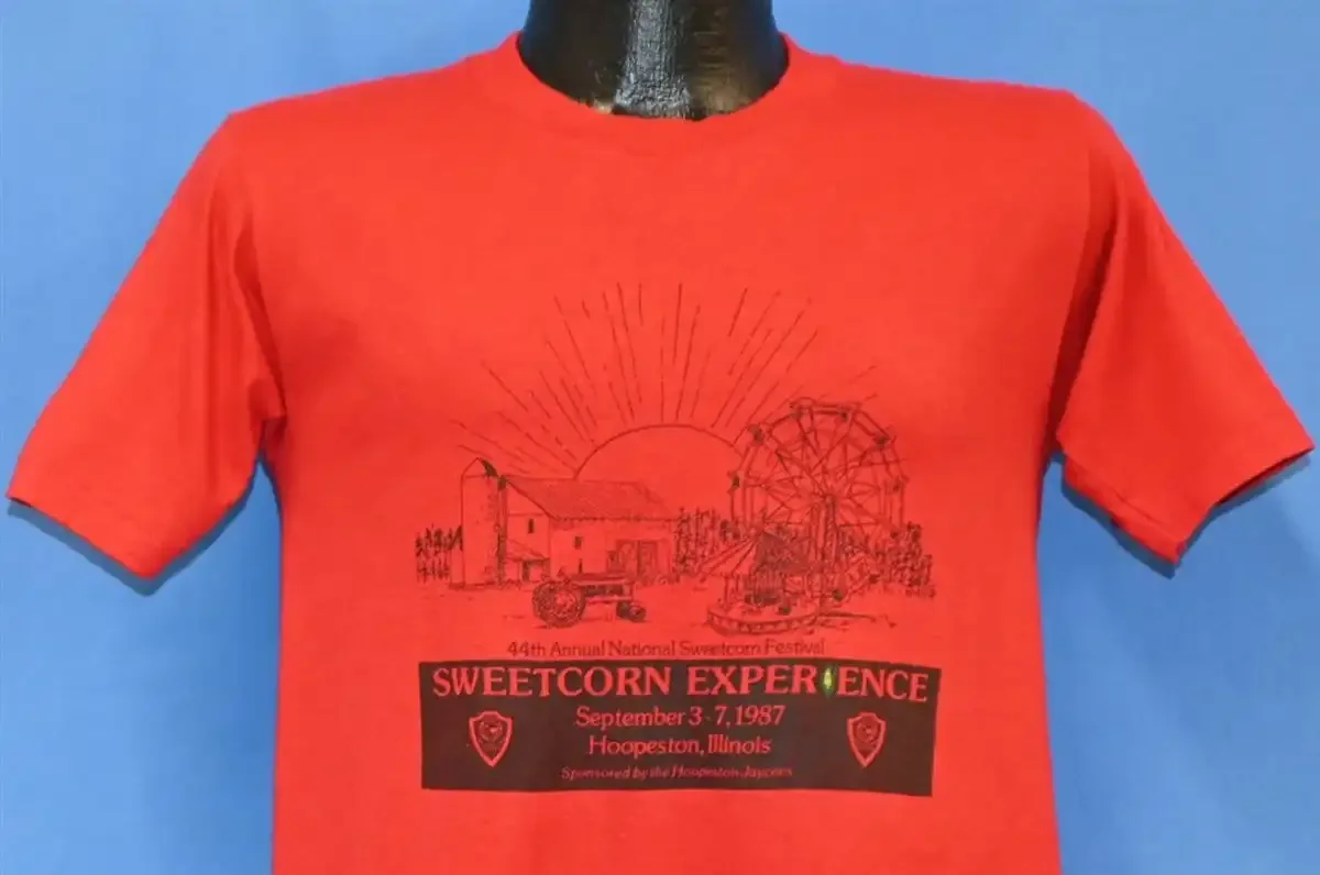 80s 44th Annual Sweetcorn Experience Festival Hoopeston Illinois T Shirt Medium