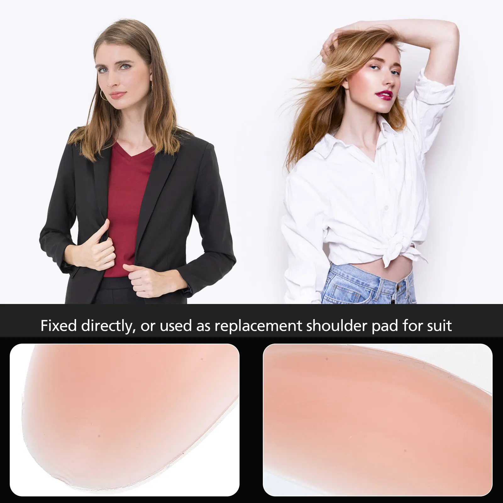 2Pairs Stretchable Silicone Shoulder Pads for Women Clothing Convenient Washable Reusable Shoulder Enhancer Pads for Shirts