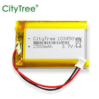 103450 3.7V 2500mAh JST PH 2.0mm 2pin Plug Polymer Lithium Rechargeable Battery for Bluetooth Headset Camera GPS Navigator MP5