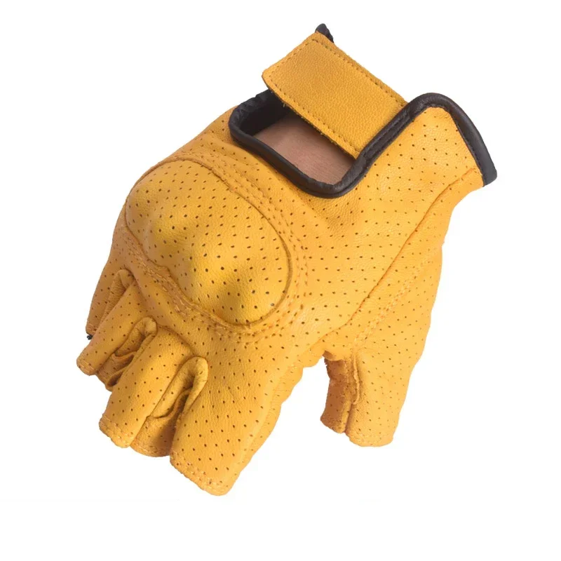 Motorcycle Gloves Mens Motocross Cycling Long Warm Retro Leather Full Finger For Racing Spring Classic Touch Screen Cool