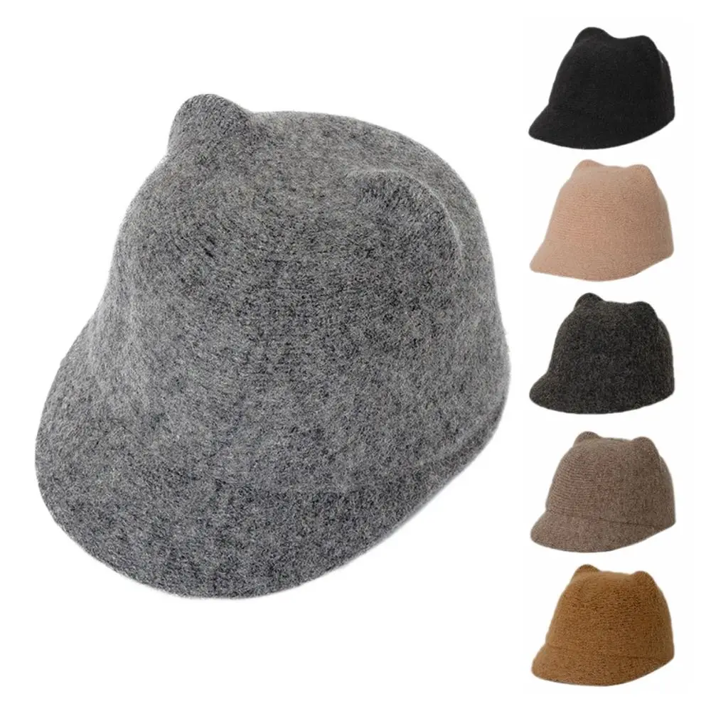 

Модная шерстяная конная кепка-уточка для детей, регулируемая, однотонная, дышащая, мягкая, вязаная, зимняя