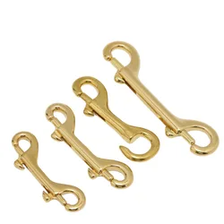 1pcs Solid Brass Double End Snap Hook Bolt Trigger Clip Clasps Heavy Duty Luggage Pet Rope Leashes Clip High Quality