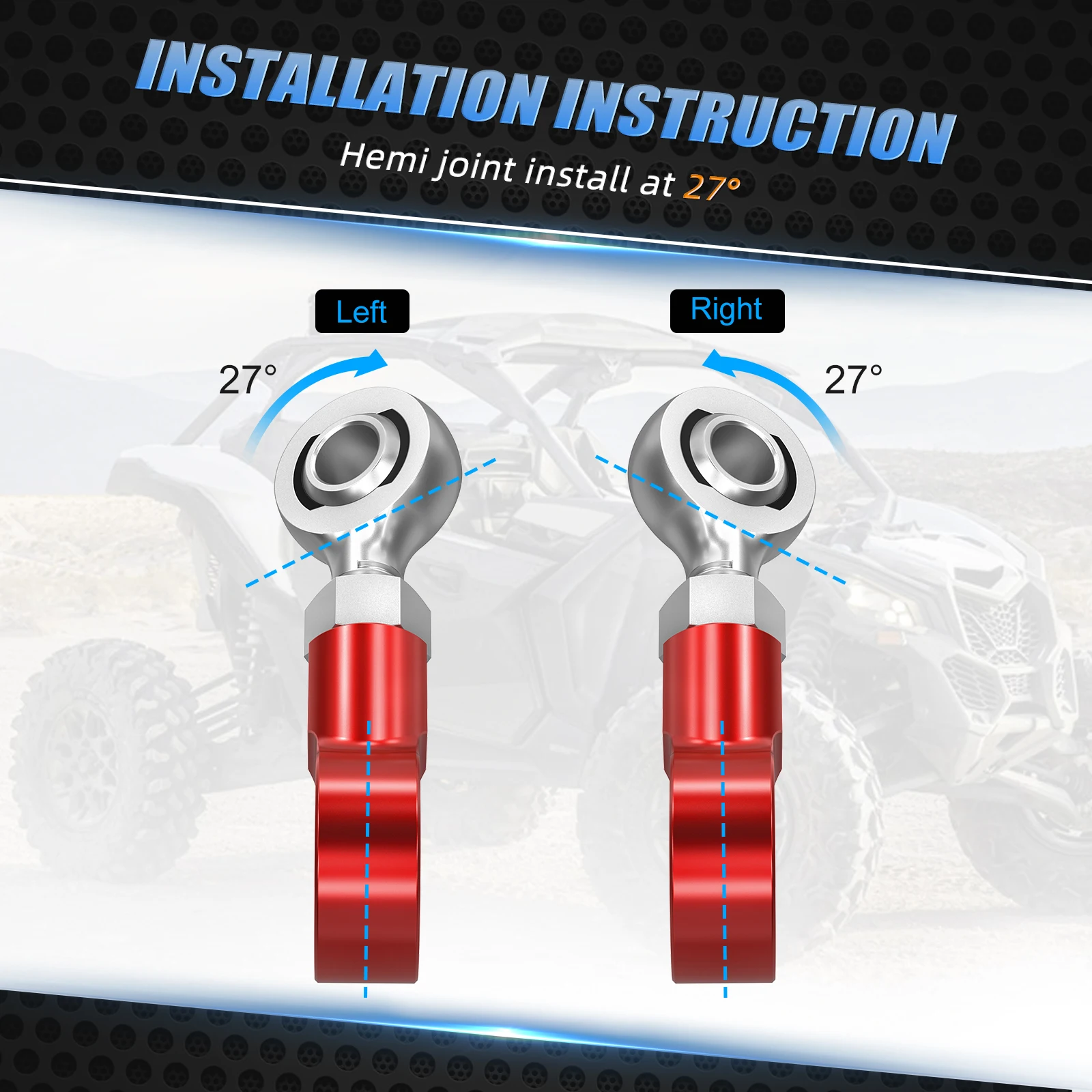 M12 UTV X3 Can-Am Maverick X3 2019-2023 7075 알루미늄 706203612 706203611 용 전면 스웨이 바 안정기 엔드 링크 키트 썸네일 2