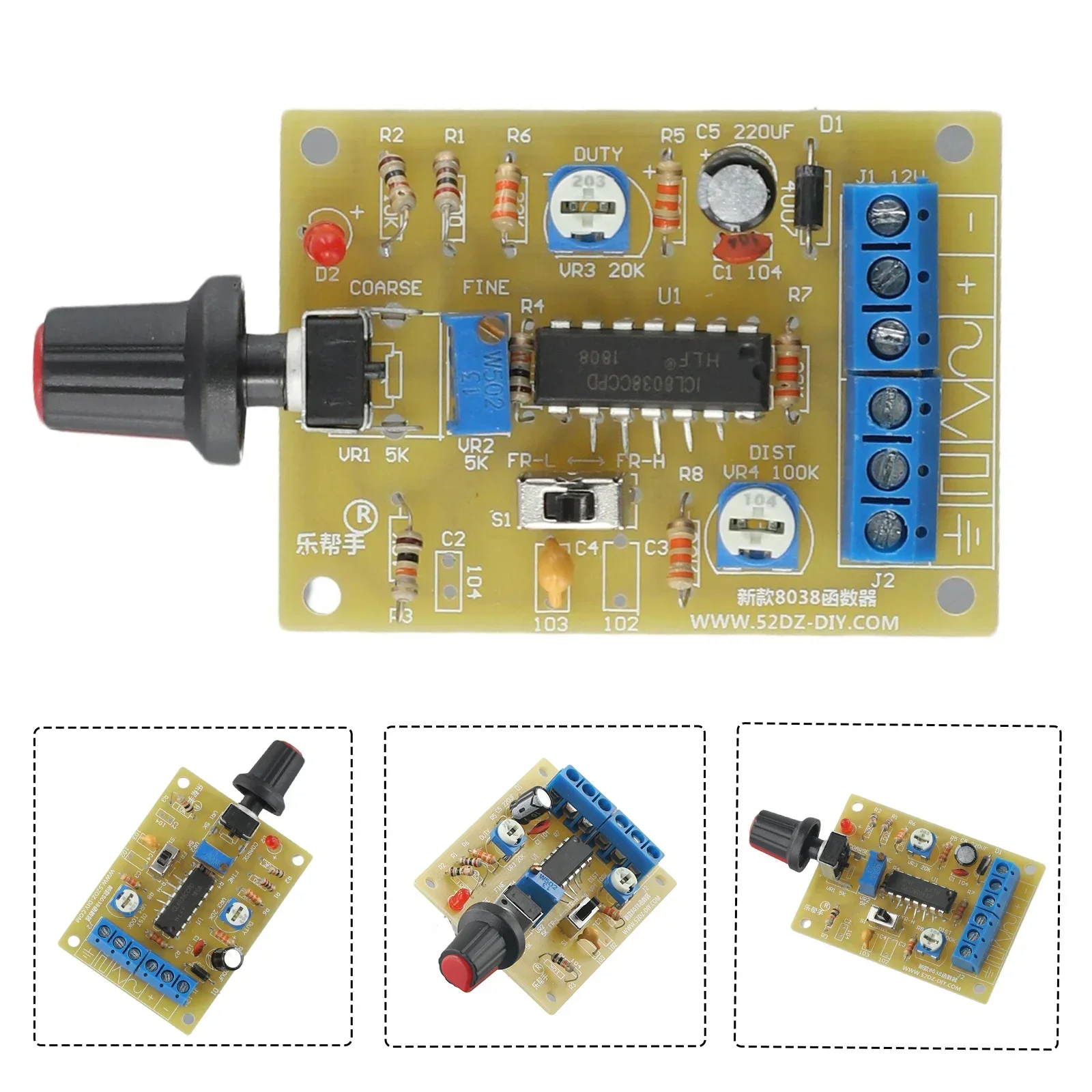 DIY Electronic Kit Signal Generator Kit 320 -380 12V ICL8038 Resistive Element Single -piece For Electrical Testing