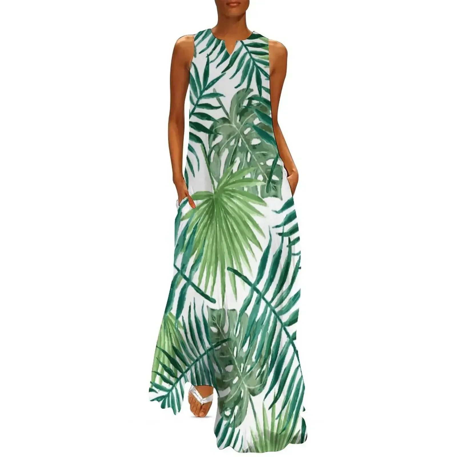 

Tropical Palm Fronds and Ferns Long Dress evening dress woman Dress for pregnant women evening dresses ladies
