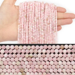 Natural Pink Opal Stone Beads Small Faceted 2mm 3mm 4mm Stone Beads Round Spacer Beads For DIY Bracelet Necklace Jewelry Making