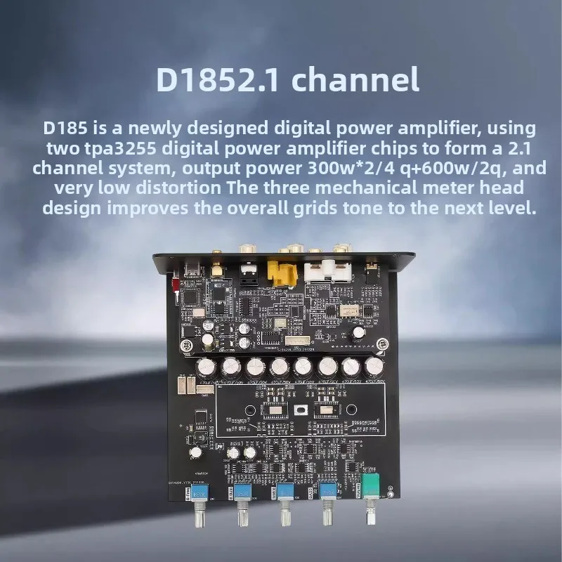 D185 Dual Core TPA3255 2.1 Home Power Amplifier, Coaxial USB Mini Bluetooth 5.4 Power Amplifier ES9038 Decoding Sound Amplifier