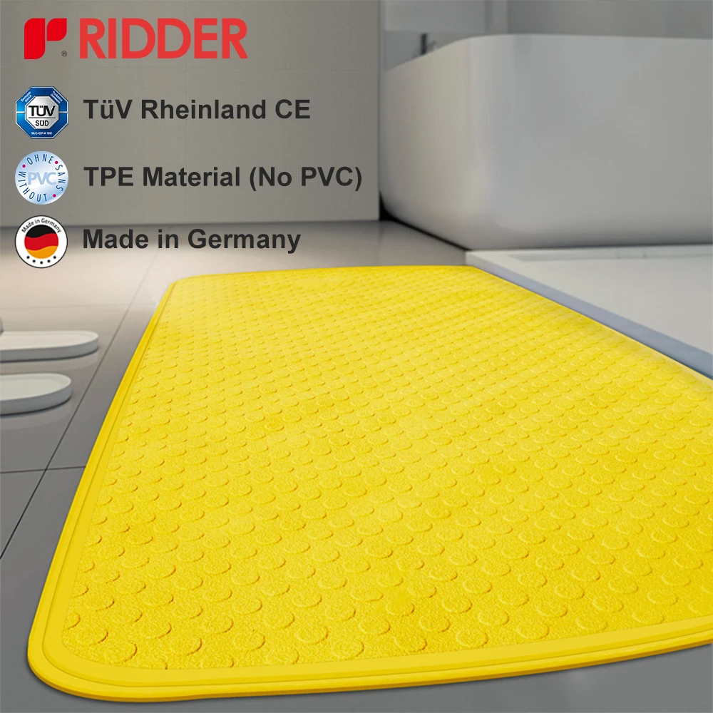 

RIDDER Shower Tub Bath Mat TPE 72*38cm,Soft Dual anti -slip With Suction Cups Floor bathroom mat ,Antibacterial mildew EU normal