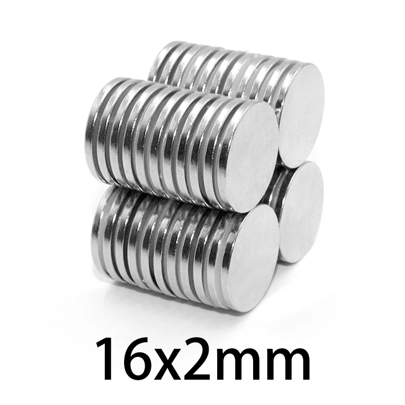 10-200pcs 16x2mm NdFeB super Strong circle Powerful Magnet Round sheet Magnets N35 16*2mm Neodymium rare earth magnetic  micro