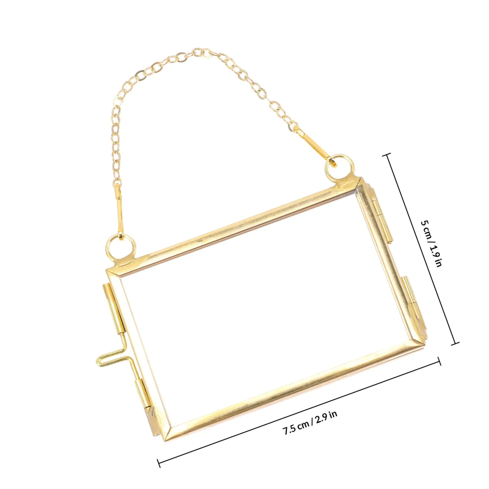 2Pcs Gold Metal Floating Picture Frame Set