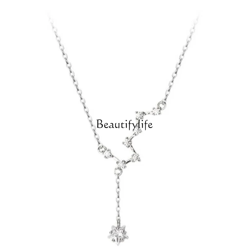 

Electroplating S925 sterling silver Big Dipper seven stars niche design sense tassel exquisite necklace