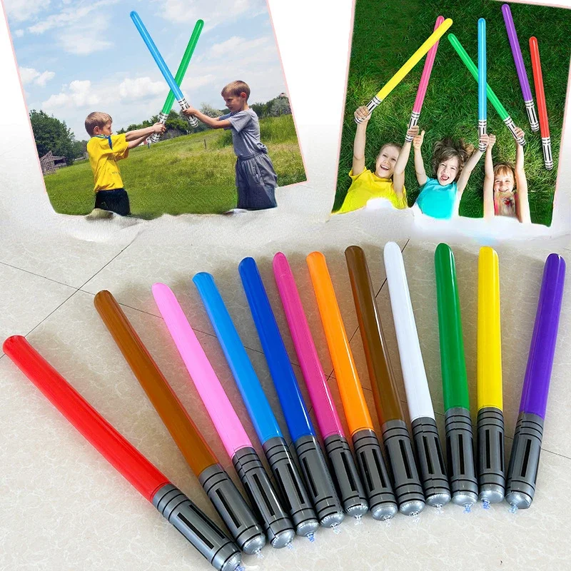 90cm Kawaii Inflatable Lightsaber Toy Boy Suitable for Star Fans Children Outdoor Soft Stick War Game Birthday Party Prop Gift