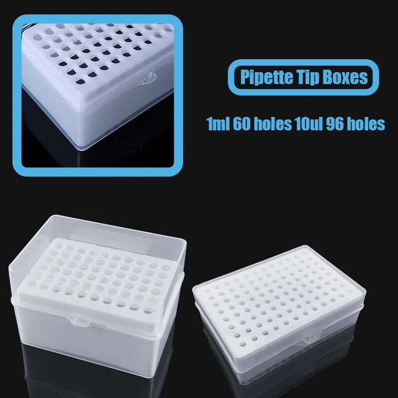 10ul 96holes 1ml 60holes Tip Box Lab Pipette Tip Box Autoclave Reusable Storage Box Laboratory Supplies