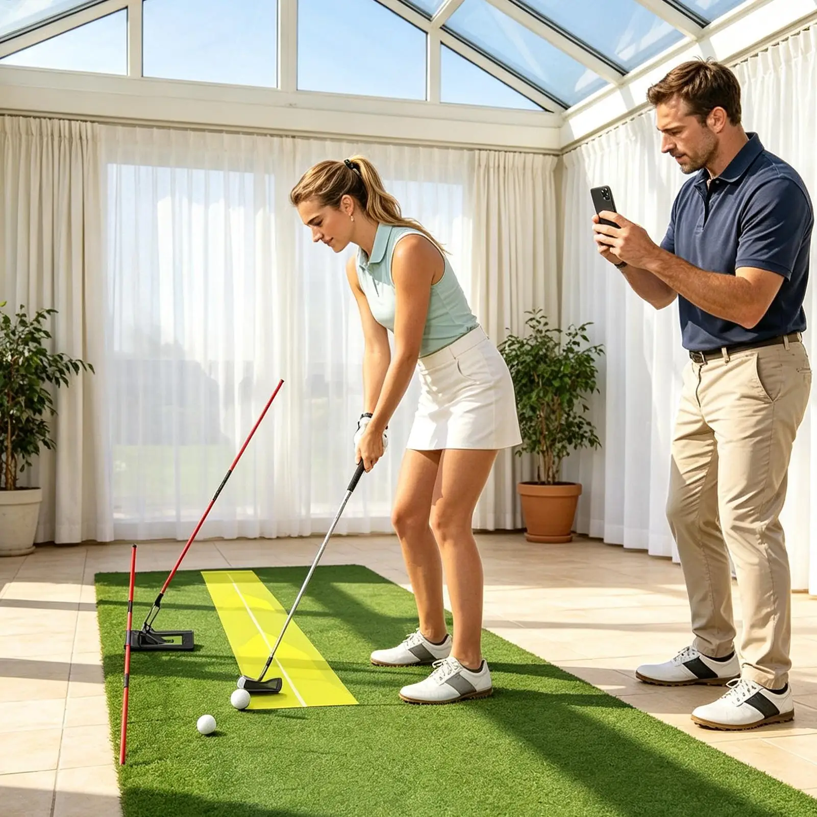 Golf Path Trainer Adjustable Angle Alignment Practice Stick Equipment Golf Swing Path Trainer For Men Women Adult Youth Beginner