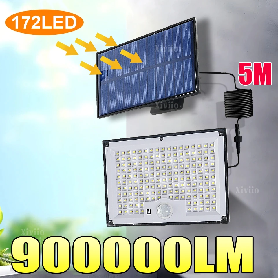 

Solar Light Outdoor 172LED 3Modes Split Motion Sensor Wall Lamp Waterproof Solar Flood Lights Yard Patio Garden 90COB Solar Lamp