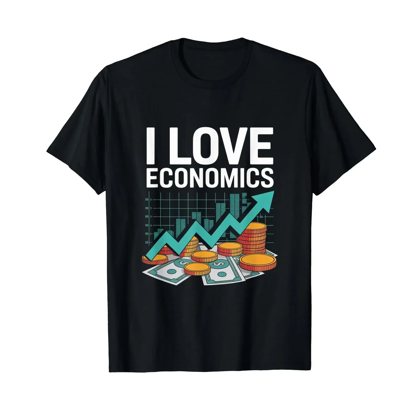 I Love Economics Graph Money Trend Affordable T Shirt vintage Washed streetwear homme Casual Versatile designer clothes