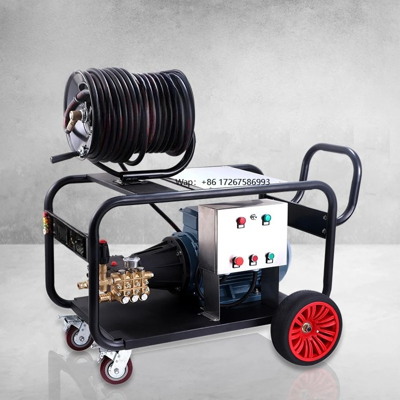High Pressure Sewer Jet Drain Cleaner Sewer Jetter 180Bar 2600psi 15KW Heavy Duty Sewer Jetter for Drain Clean