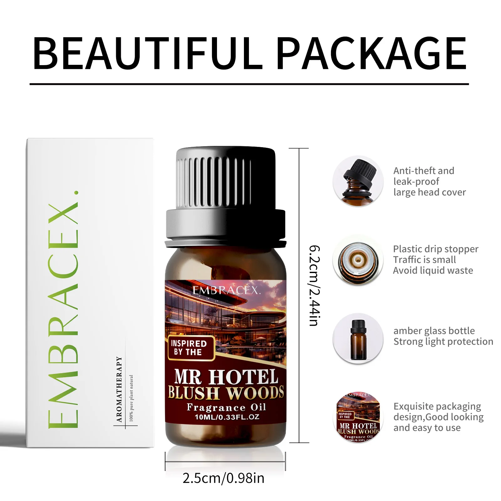 10ml Hotel Fragrance Oils Blush Woods For Diffuser DIY Projects, Candle Making, Gift To Friends