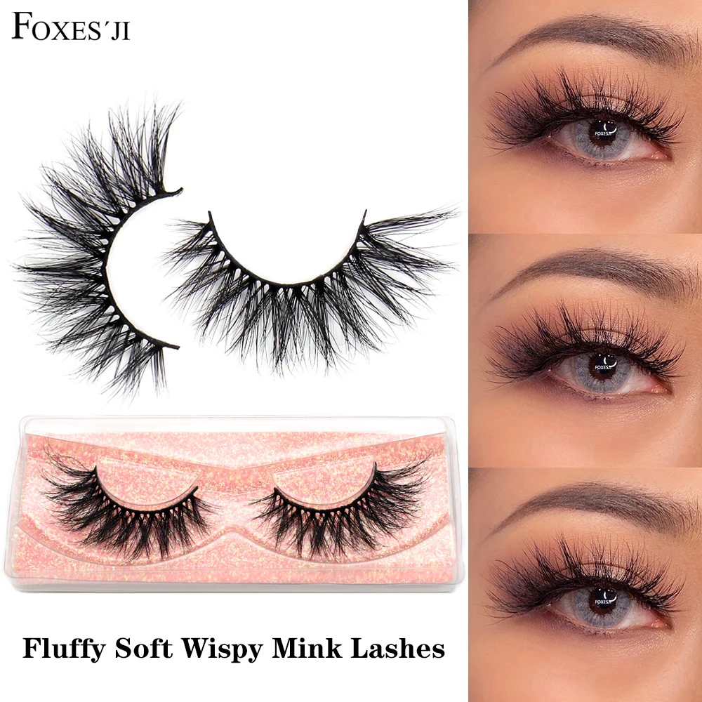 FOXESJI Ciglia 3D Ciglia di Visone 100% Cruelty trasporto Soffici Esile di Lunga durata Eye Lashes Ciglia di Visone Solt Ciglia Finte K40