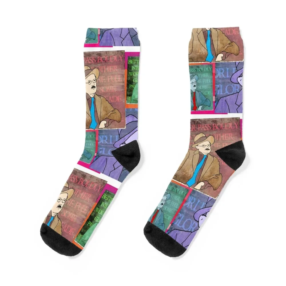 

JAMES JOYCE, IRISH POET, COLLAGE Socks Heating sock christmas gifts Thermal man winter Girl'S Socks Men's