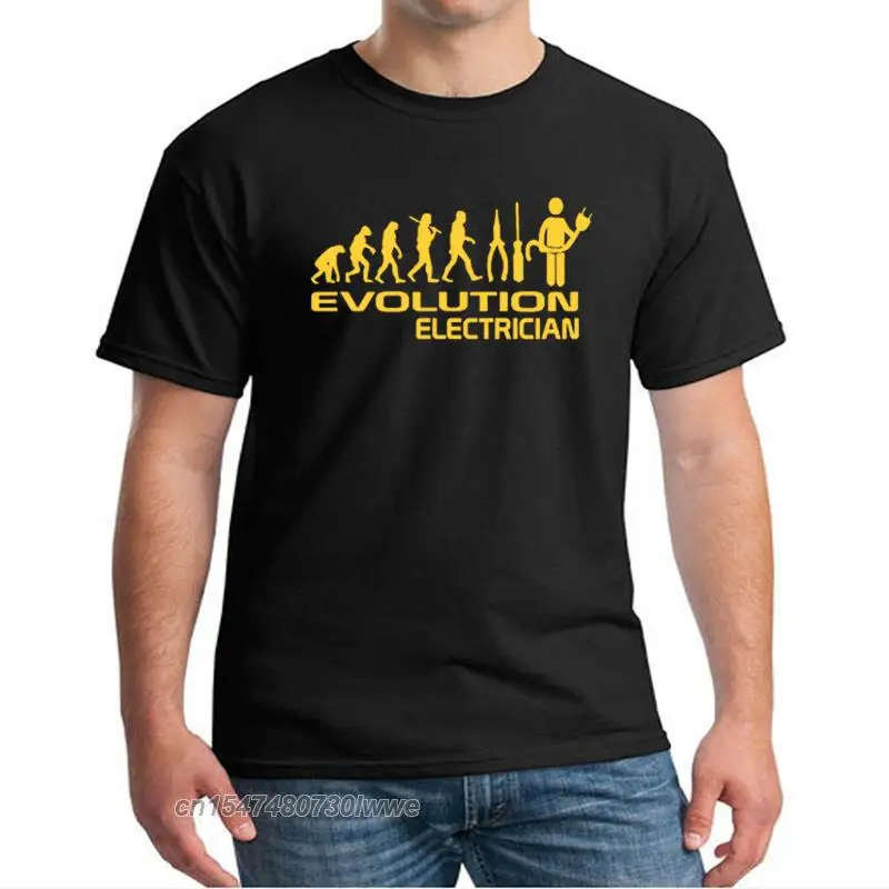 Evolution Of Electrician Funny Mens T-Shirt Male Shirt Casual T Shirt Top Harajuku Streetwear Plus Size Tees