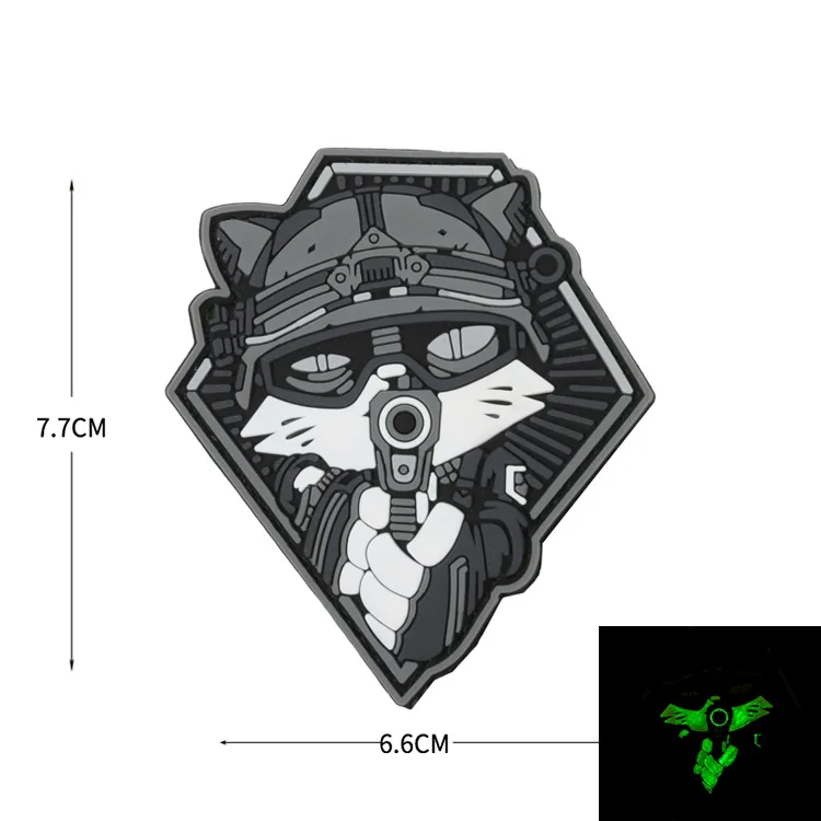 Tactical Cat PVC Soft Rubber Hook and Loop Patches Sniper Morale Badge Backpack Sticker Military Skull Armband