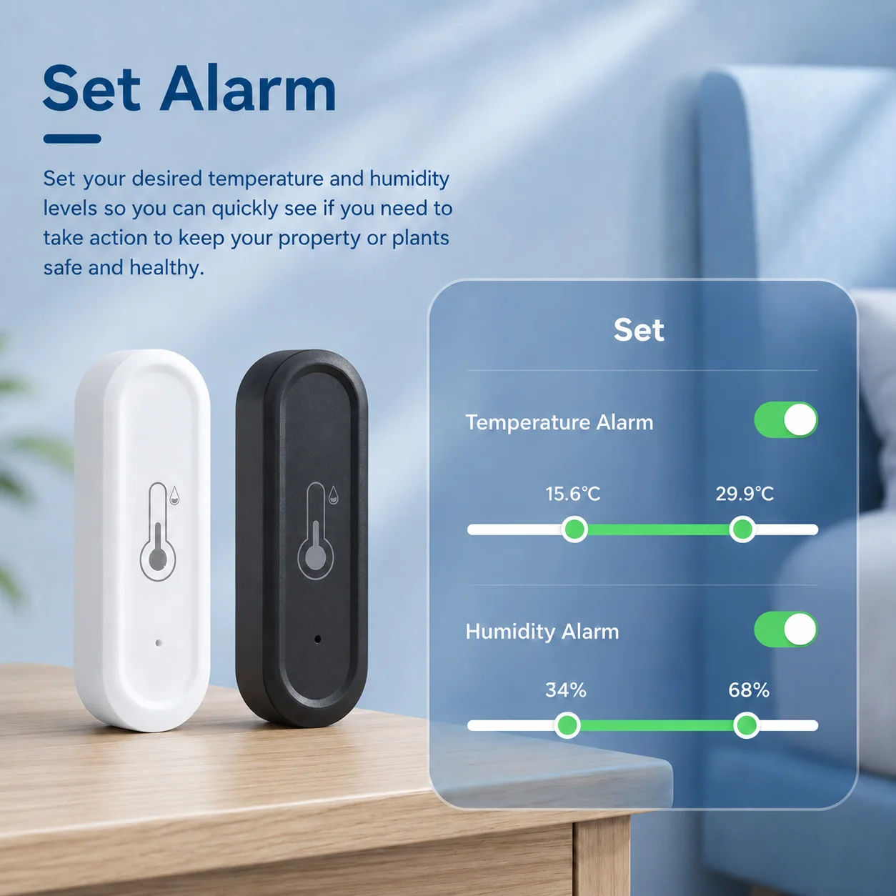 Tuya IP65 Wasserdichter WLAN-Temperatur- und Feuchtigkeitssensor für Innen- und Außenbereich, Heimthermometer, kompatibel mit Alexa und Google Home Voice. – Detail 4