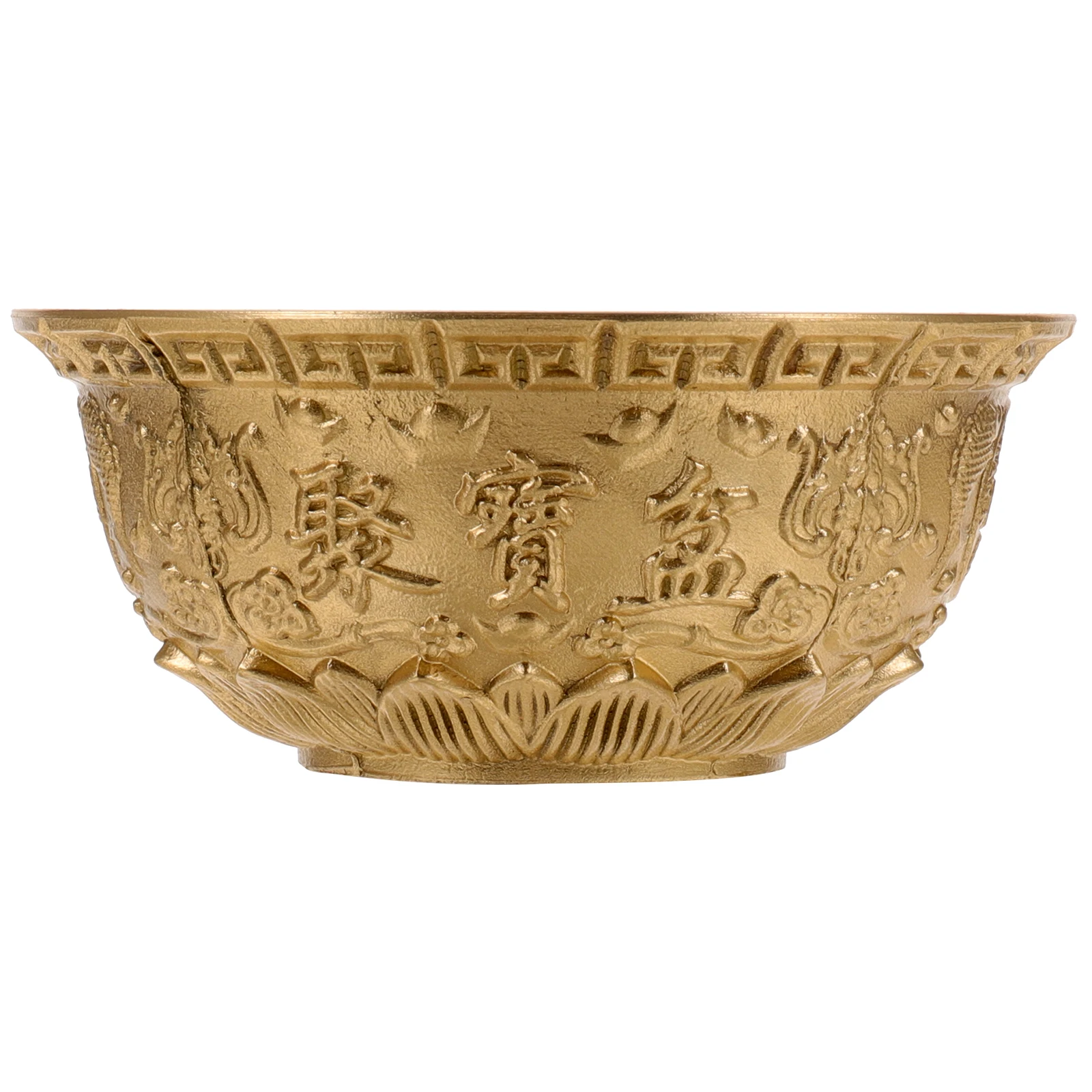 

1pc Brass Wealth Basin Desktop Cornucopia Ornament For Home Office Shop Temple Ancestral Hall Decor Luck Treasure Bowl