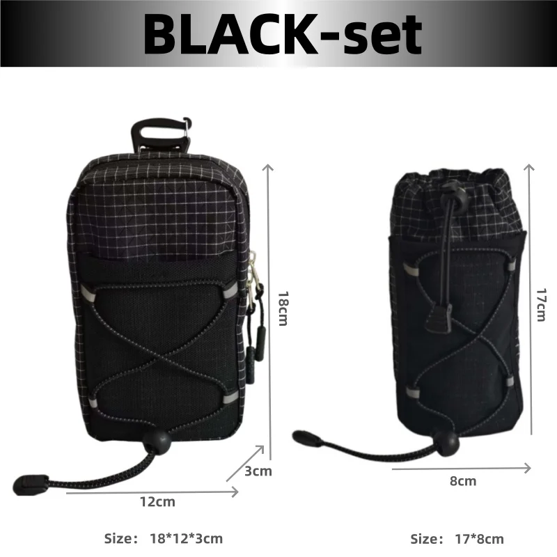 Outdoor Backpack Attachment Storage Bag Nylon Ultralight Portable Phone Bottle Pouch for Mountaineering Hiking Travel Gear