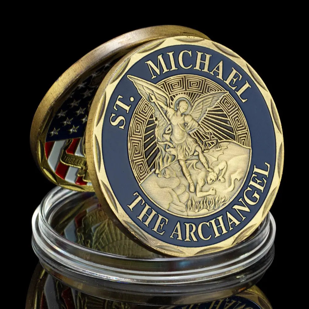 ST. Michael The Archangel Souvenir Air Force Military Coin Honor Coin Collectibles Copper Plated Commemorative Coin