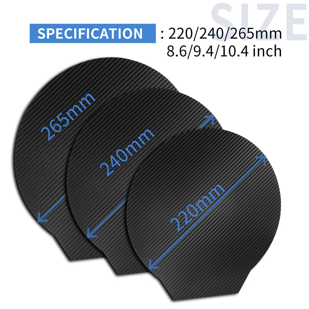 PEI + PET Durchmesser 220 mm 240 mm 265 mm Magnetische Bauplatte Rundfederstahlblech für 3D-Drucker Kossel /FLSUN QQ/ QQ-S/ QQ-S-Pro/QQ5 – Detail 1