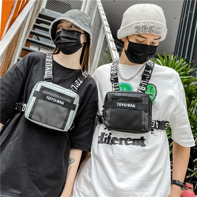 Hip Hop Men Chest Bags 2024 NEW Vest Fashion Streetwear Chest Packs Multi-function Travel Crossbody Bag Male Casual Sport Pocket