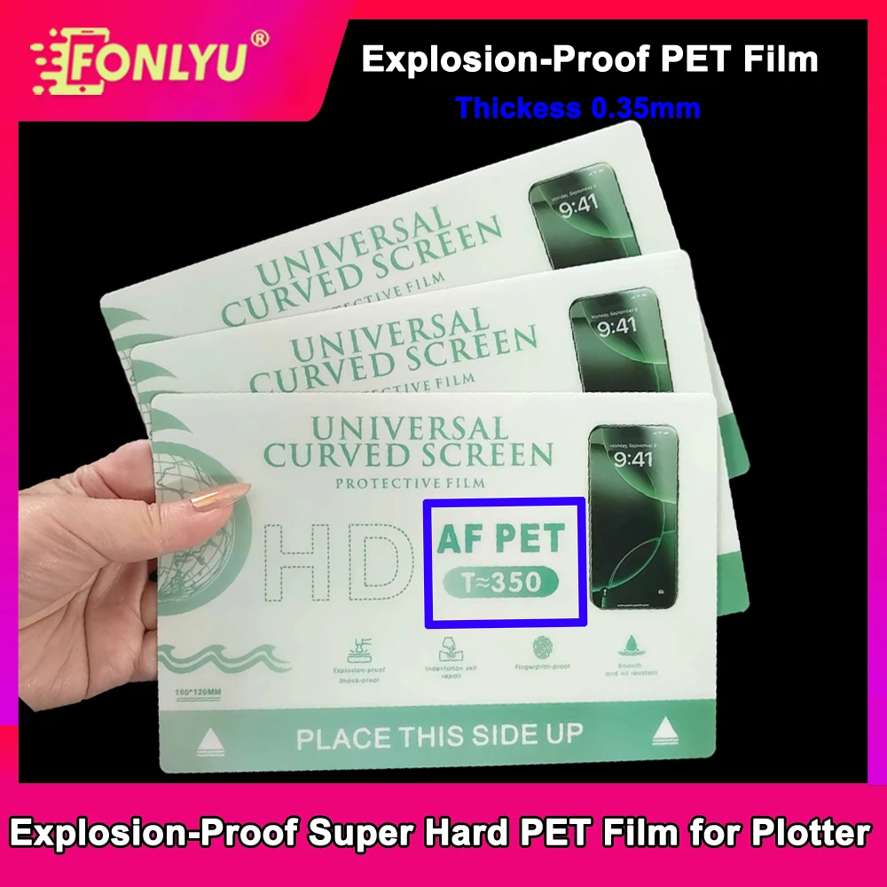 

FONLYU 0.35 Thick AF PET Explosion Proof Screen Protector Films for Cutting Plotter Front Hydrogel Micas Movies for Cut Machine