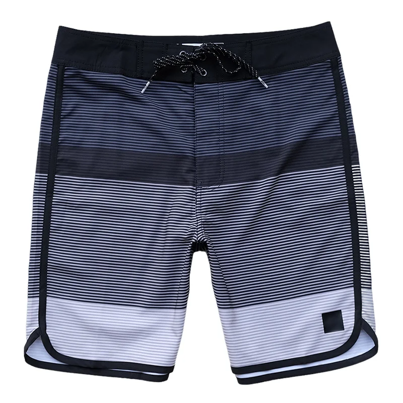 Summer men's boardshorts waterproof quick drying elastic swimming shorts for sports and fitness 4-WAY SPANDEX stripe breathable